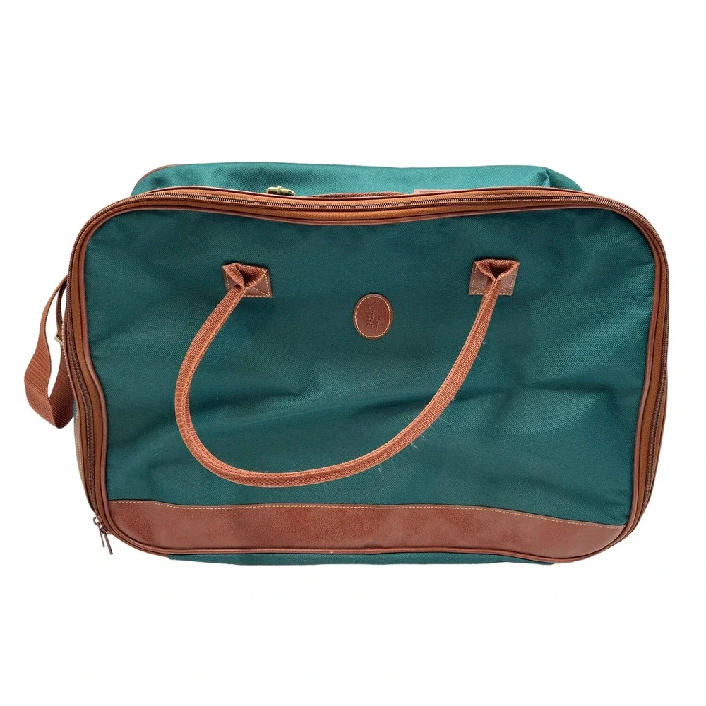 Vintage Polo Travel Bag Ralph Lauren Weekender Strap Green